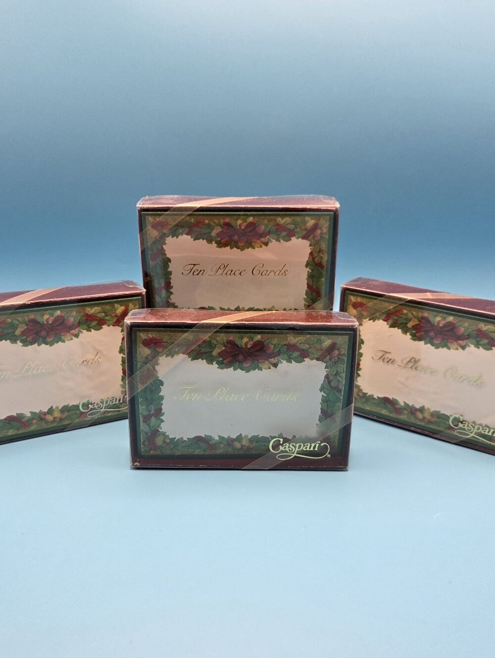 Vintage Caspari Christmas Place Cards Set 4 Boxes Holiday Table Setting 40ct NWT